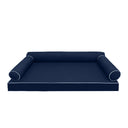 *COVER ONLY*-Model-6 Outdoor Daybed Mattress Bolster Pillow Slipcovers Contrast Pipe Trim Twin-XL Size-AD101