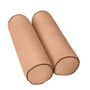 *COVER ONLY*-Model-6 Outdoor Daybed Mattress Bolster Pillow Slipcovers Contrast Pipe Trim Twin-XL Size-AD104