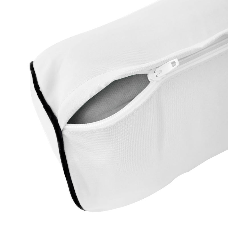 *COVER ONLY*-Model-6 Outdoor Daybed Mattress Bolster Pillow Slipcovers Contrast Pipe Trim Twin-XL Size-AD106