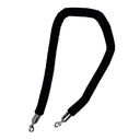 5 Ft Black Velvet Hanging Stanchion Rope Foam Core, Polished Steel Snap Ends