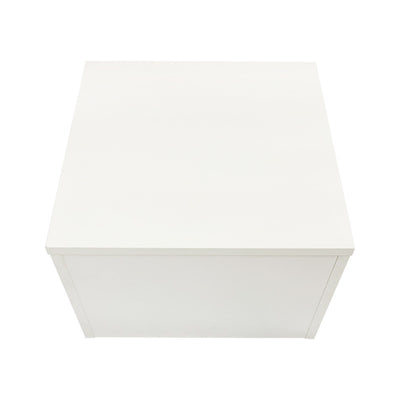 White 5 Sided Cube Pedestal 18"L x 18"W x 12"H Knockdown Show Case Display Cube