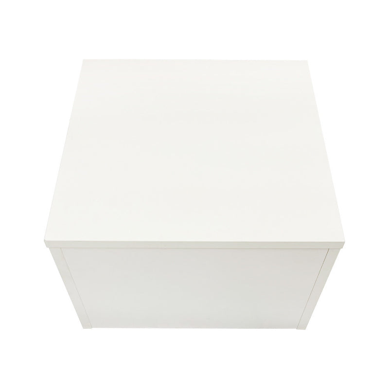 White 5 Sided Cube Pedestal 18"L x 18"W x 12"H Knockdown Show Case Display Cube