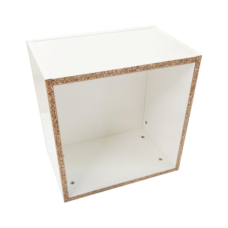 White 5 Sided Cube Pedestal 18"L x 18"W x 12"H Knockdown Show Case Display Cube