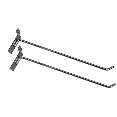 12" Slatwall Hooks,Chrome, Hanger Display,Display Panel Hooks Wire Metal 2Pc Set