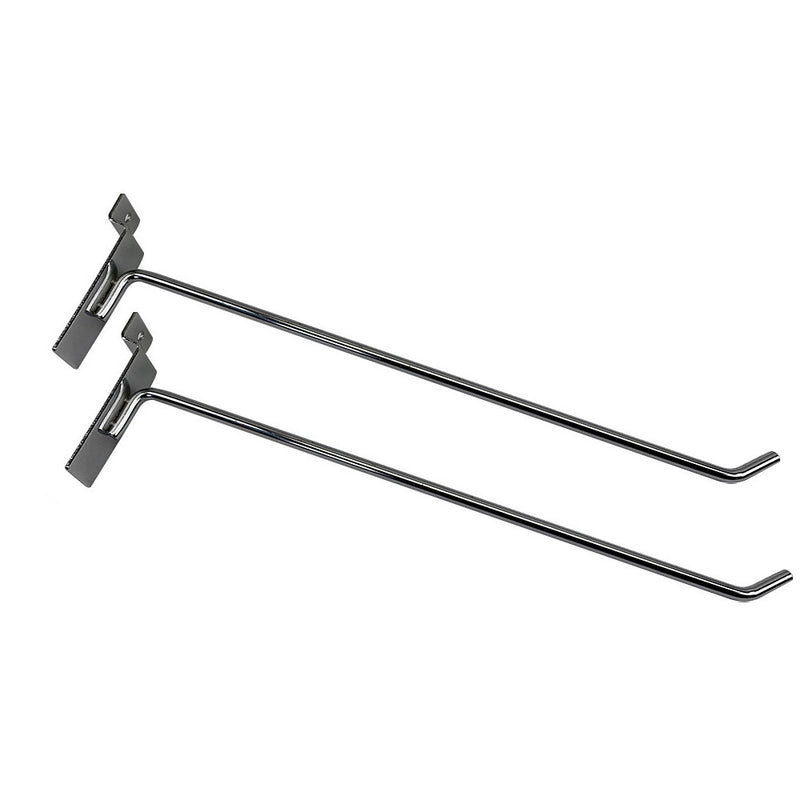 12" Slatwall Hooks,Chrome,Hanger Display,Display Panel Hooks Wire Metal 24Pc Set