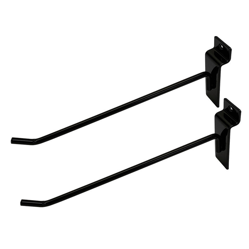 8" Slatwall Hooks, Black, Hanger Display,Display Panel Hooks Wire Metal 2Pc Set