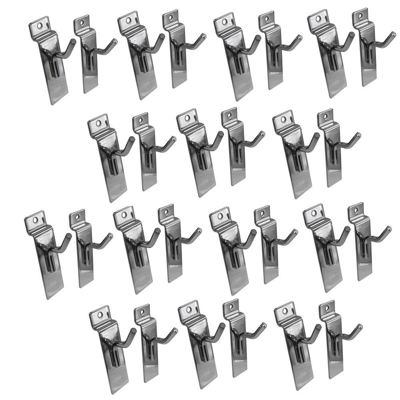 1" Slatwall Hooks,Chrome,Hanger Display,Display Panel Hooks Wire Metal 25 Pc Set