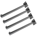 12" Chrome Single Ball Waterfall Hook Wall Mount System Square Tubing 4 Pc Set