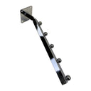 14" Chrome 5 Ball Waterfall Faceout Hook Wall Mount System Square Tubing