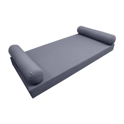 Model-5 AD001 Crib Size 3PC Knife Edge Outdoor Daybed Mattress Cushion Bolster Pillow Complete Set