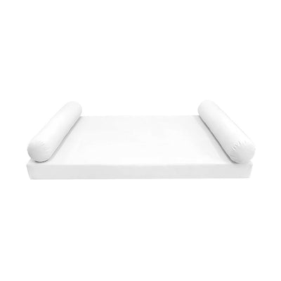 Model-5 AD106 Crib Size 3PC Knife Edge Outdoor Daybed Mattress Cushion Bolster Pillow Complete Set