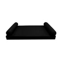 Model-5 AD109 Crib Size 3PC Knife Edge Outdoor Daybed Mattress Cushion Bolster Pillow Complete Set
