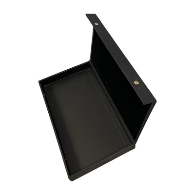 Black Leatherette Jewelry Box Double Snap Lid Jewelry Tray Case 1.5" Deep