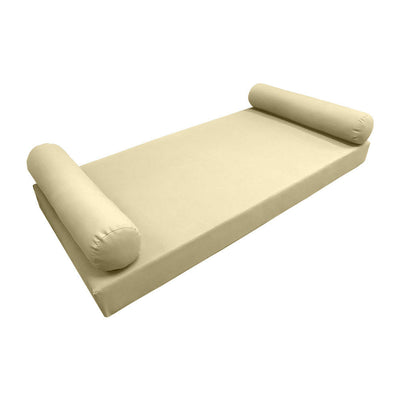 Model-5 AD103 Twin Size 3PC Knife Edge Outdoor Daybed Mattress Cushion Bolster Pillow Complete Set