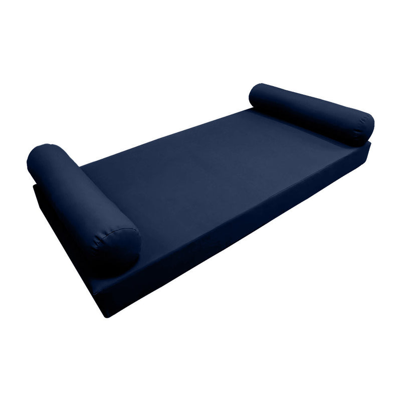 Model-5 AD101 Twin-XL Size 3PC Knife Edge Outdoor Daybed Mattress Cushion Bolster Pillow Complete Set