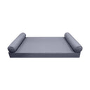 Model-5 AD001 Crib Size 3PC Pipe Trim Outdoor Daybed Mattress Cushion Bolster Pillow Complete Set