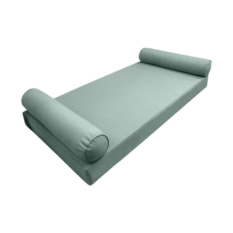 Model-5 AD002 Crib Size 3PC Pipe Trim Outdoor Daybed Mattress Cushion Bolster Pillow Complete Set