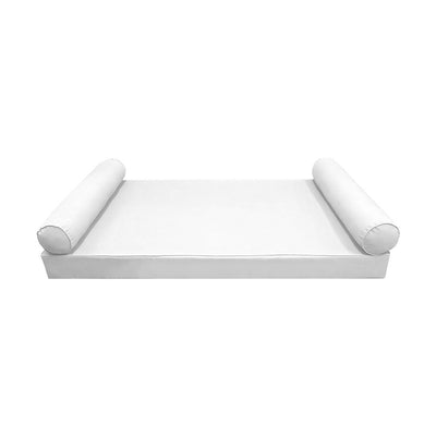 Model-5 AD106 Crib Size 3PC Pipe Trim Outdoor Daybed Mattress Cushion Bolster Pillow Complete Set