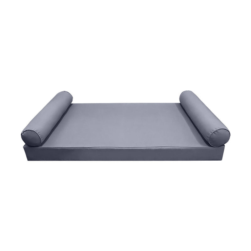 Model-5 AD001 Twin Size 3PC Pipe Trim Outdoor Daybed Mattress Cushion Bolster Pillow Complete Set