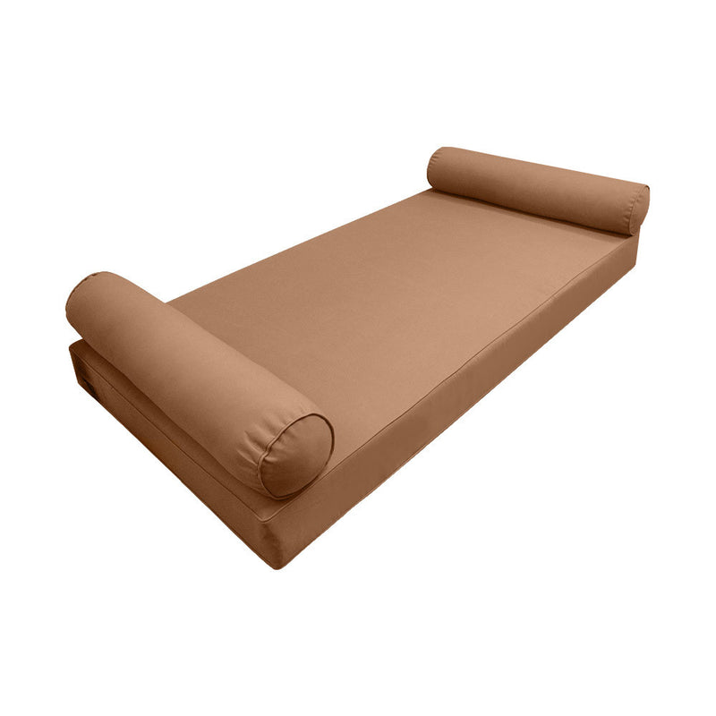 Model-5 AD104 Twin Size 3PC Pipe Trim Outdoor Daybed Mattress Cushion Bolster Pillow Complete Set