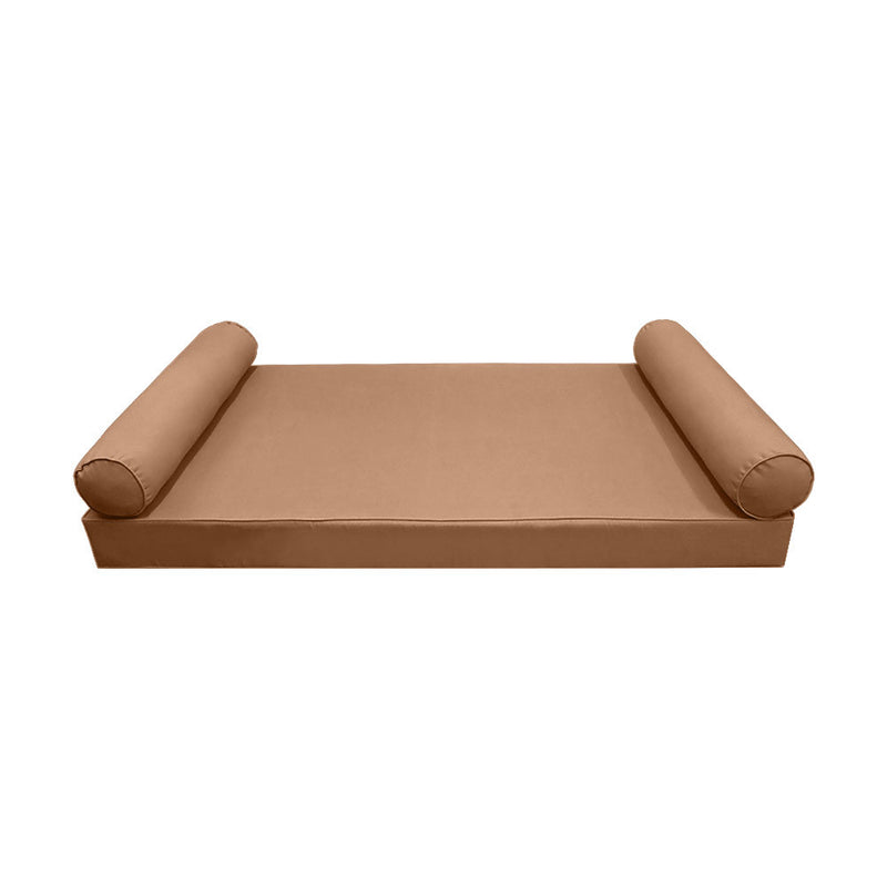 Model-5 AD104 Twin Size 3PC Pipe Trim Outdoor Daybed Mattress Cushion Bolster Pillow Complete Set