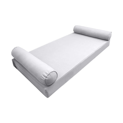 Model-5 AD105 Twin Size 3PC Pipe Trim Outdoor Daybed Mattress Cushion Bolster Pillow Complete Set