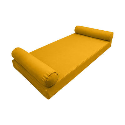 Model-5 AD108 Twin Size 3PC Pipe Trim Outdoor Daybed Mattress Cushion Bolster Pillow Complete Set