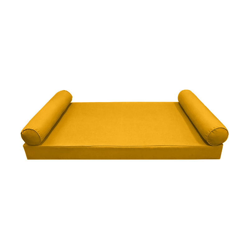Model-5 AD108 Twin Size 3PC Pipe Trim Outdoor Daybed Mattress Cushion Bolster Pillow Complete Set