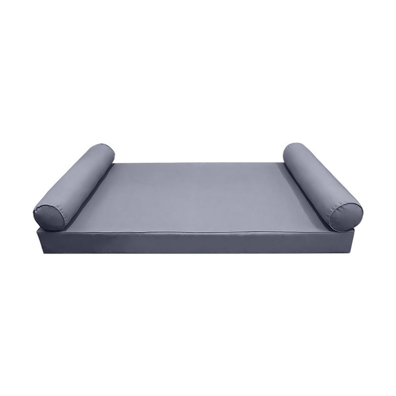 Model-5 AD001 Twin-XL Size 3PC Pipe Trim Outdoor Daybed Mattress Cushion Bolster Pillow Complete Set