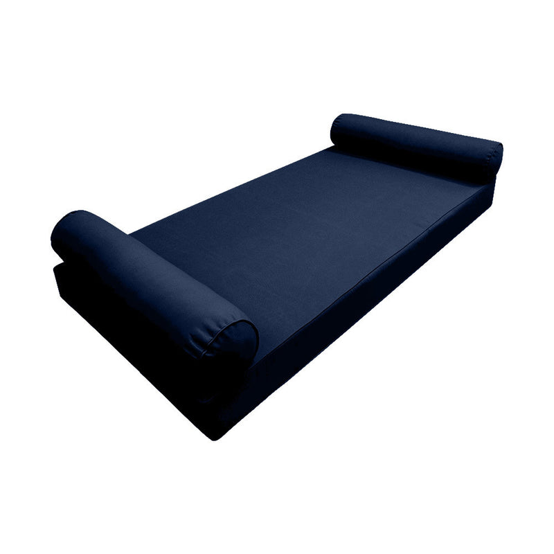 Model-5 AD101 Twin-XL Size 3PC Pipe Trim Outdoor Daybed Mattress Cushion Bolster Pillow Complete Set