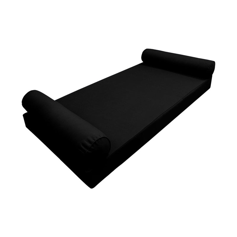 Model-5 AD109 Twin-XL Size 3PC Pipe Trim Outdoor Daybed Mattress Cushion Bolster Pillow Complete Set