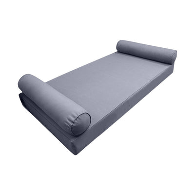 Model-5 AD001 Queen Size 3PC Pipe Trim Outdoor Daybed Mattress Cushion Bolster Pillow Complete Set