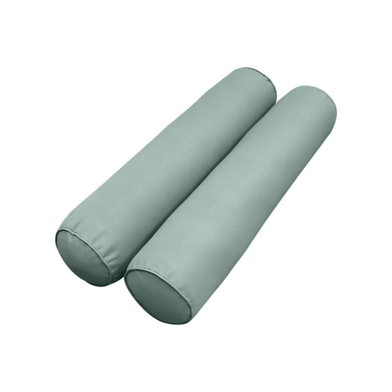 Model-5 AD002 Queen Size 3PC Pipe Trim Outdoor Daybed Mattress Cushion Bolster Pillow Complete Set