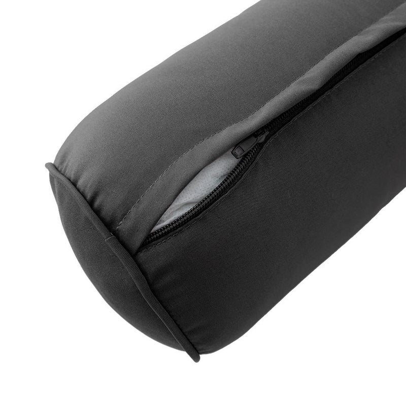 Model-5 AD003 Queen Size 3PC Pipe Trim Outdoor Daybed Mattress Cushion Bolster Pillow Complete Set