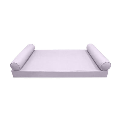 Model-5 AD107 Queen Size 3PC Pipe Trim Outdoor Daybed Mattress Cushion Bolster Pillow Complete Set