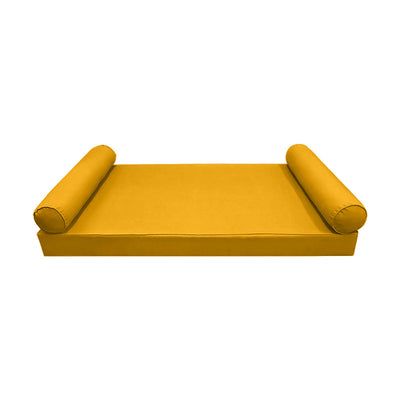 Model-5 AD108 Queen Size 3PC Pipe Trim Outdoor Daybed Mattress Cushion Bolster Pillow Complete Set