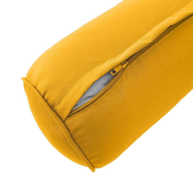 Model-5 AD108 Queen Size 3PC Pipe Trim Outdoor Daybed Mattress Cushion Bolster Pillow Complete Set