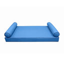 Model-5 AD102 Crib Size 3PC Contrast Pipe Outdoor Daybed Mattress Cushion Bolster Pillow Complete Set