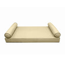 Model-5 AD103 Crib Size 3PC Contrast Pipe Outdoor Daybed Mattress Cushion Bolster Pillow Complete Set