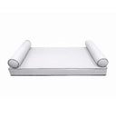 Model-5 AD105 Crib Size 3PC Contrast Pipe Outdoor Daybed Mattress Cushion Bolster Pillow Complete Set