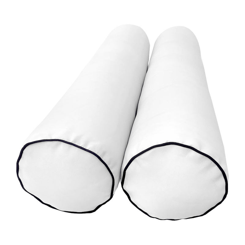 Model-5 AD106 Crib Size 3PC Contrast Pipe Outdoor Daybed Mattress Cushion Bolster Pillow Complete Set