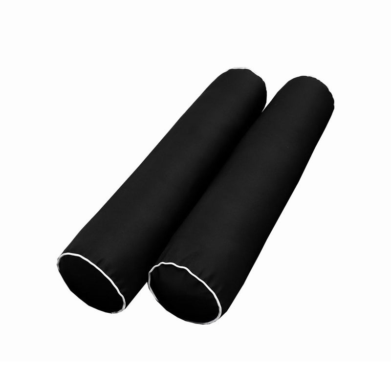 Model-5 AD109 Crib Size 3PC Contrast Pipe Outdoor Daybed Mattress Cushion Bolster Pillow Complete Set