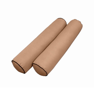 Model-5 AD104 Twin Size 3PC Contrast Pipe Outdoor Daybed Mattress Cushion Bolster Pillow Complete Set