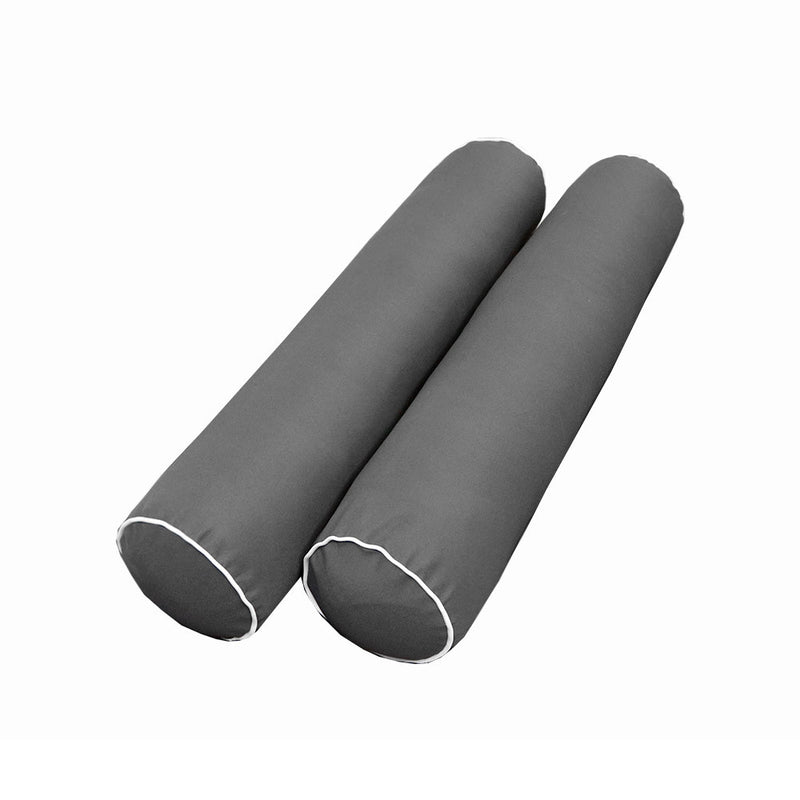 Model-5 AD003 Full Size 3PC Contrast Pipe Outdoor Daybed Mattress Cushion Bolster Pillow Complete Set