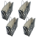 16" Recycled Kraft Paper Gift Bag, Twisted-paper Handles, Zebra Prints, 4 Pc Set