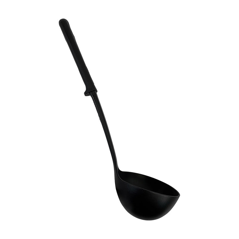 Black Nylon Ladle Cooking Serving Soup Ladle, Non Slip Handle, Heat Resistant