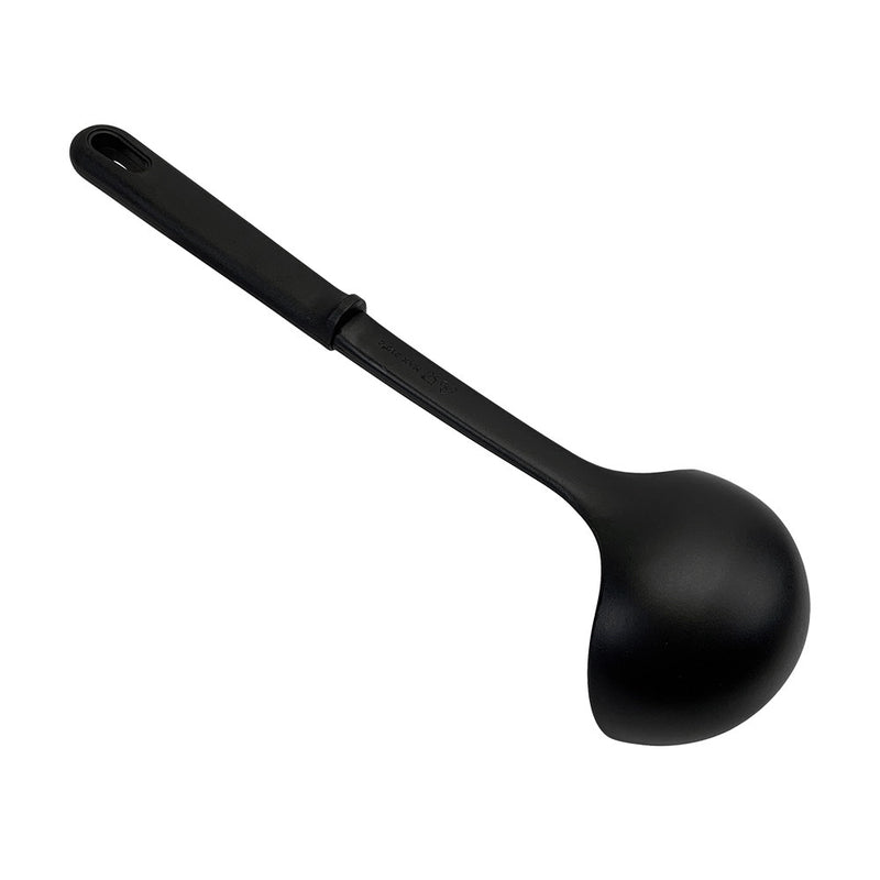 Black Nylon Ladle Cooking Serving Soup Ladle, Non Slip Handle, Heat Resistant