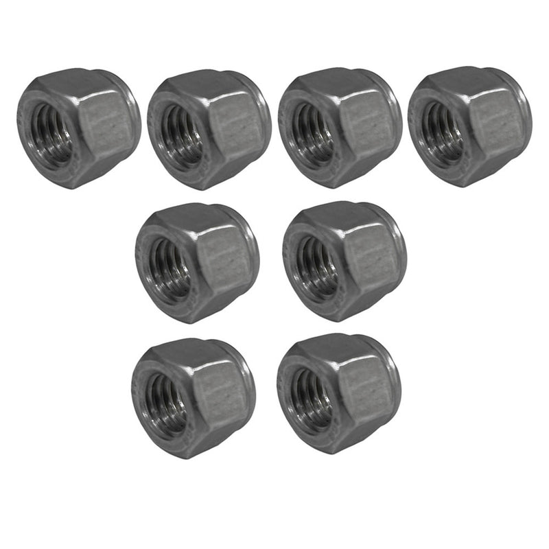 10 Pc Set 1/2"-13 Stainless Steel Nylon Insert Lock Nut Right Hand Hex Nut