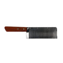 Wavy Cutter Stainless Steel Serrated Blade Cutting Potato, Fruits, Wooden Handle
