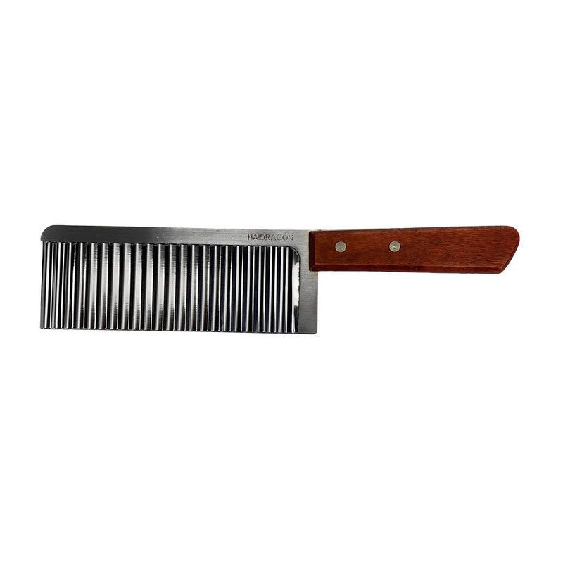 Wavy Cutter Stainless Steel Serrated Blade Cutting Potato, Fruits, Wooden Handle